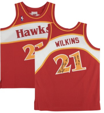 Dominique Wilkins Atlanta Hawks Autographed & Inscribed Mitchell & Ness 1986/97 Replica Jersey - Limited Edition #21/21