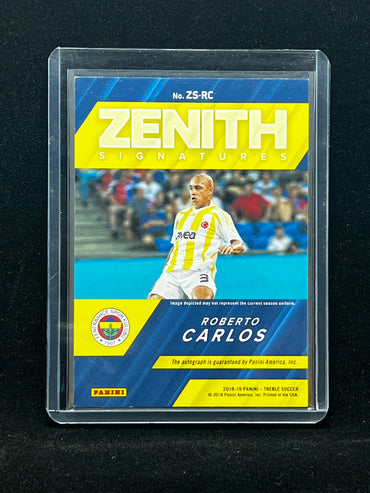 Roberto Carlos Panini Treble Soccer 2018 Zenith Signatures 37/199