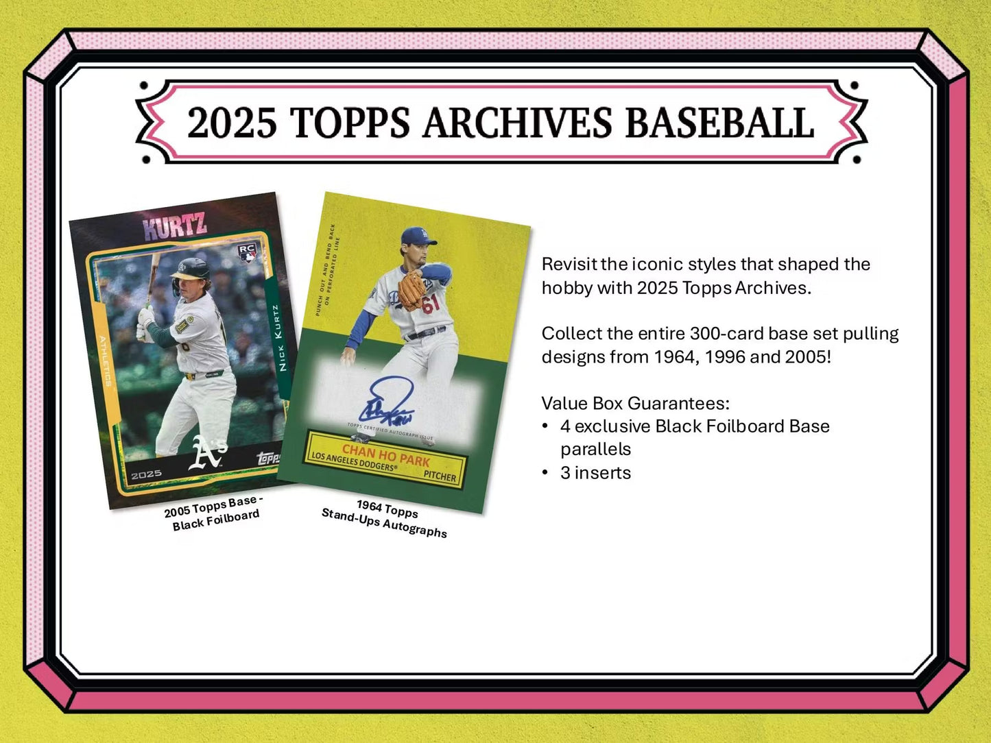 2025 Topps Archives Baseball Blaster Box