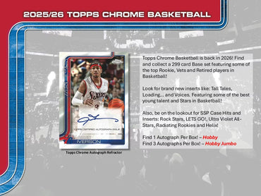 2025-26 Topps Chrome Basketball Jumbo Box