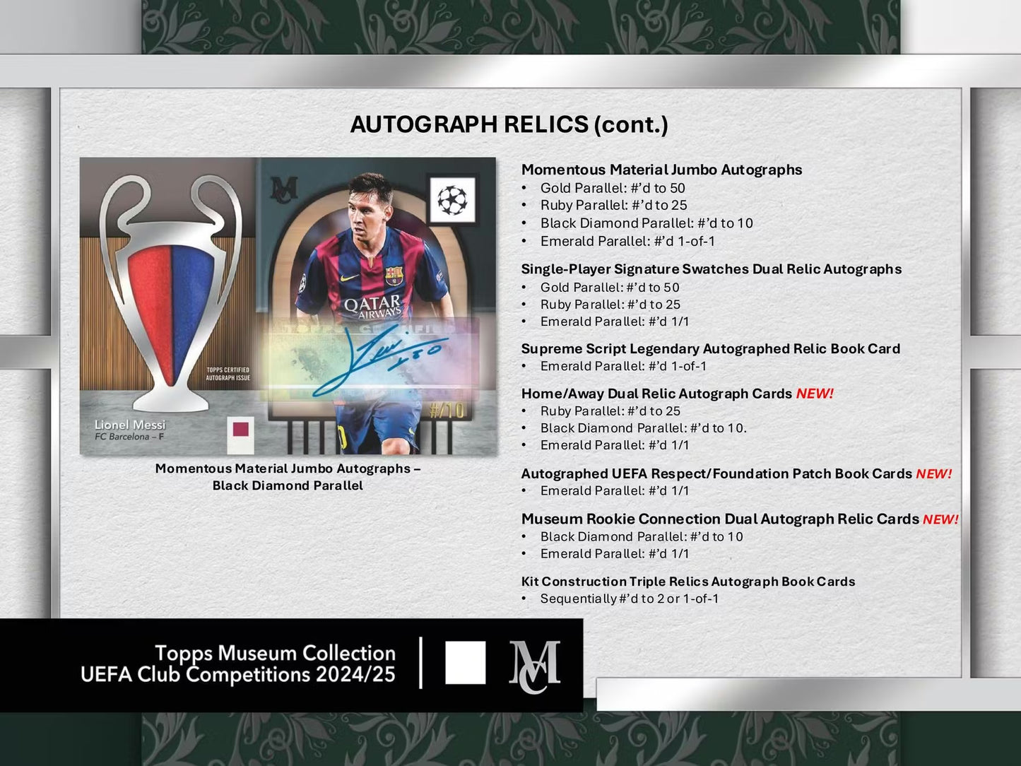 2024-25 Topps UEFA Club Competitions Museum Collection Soccer Hobby Box