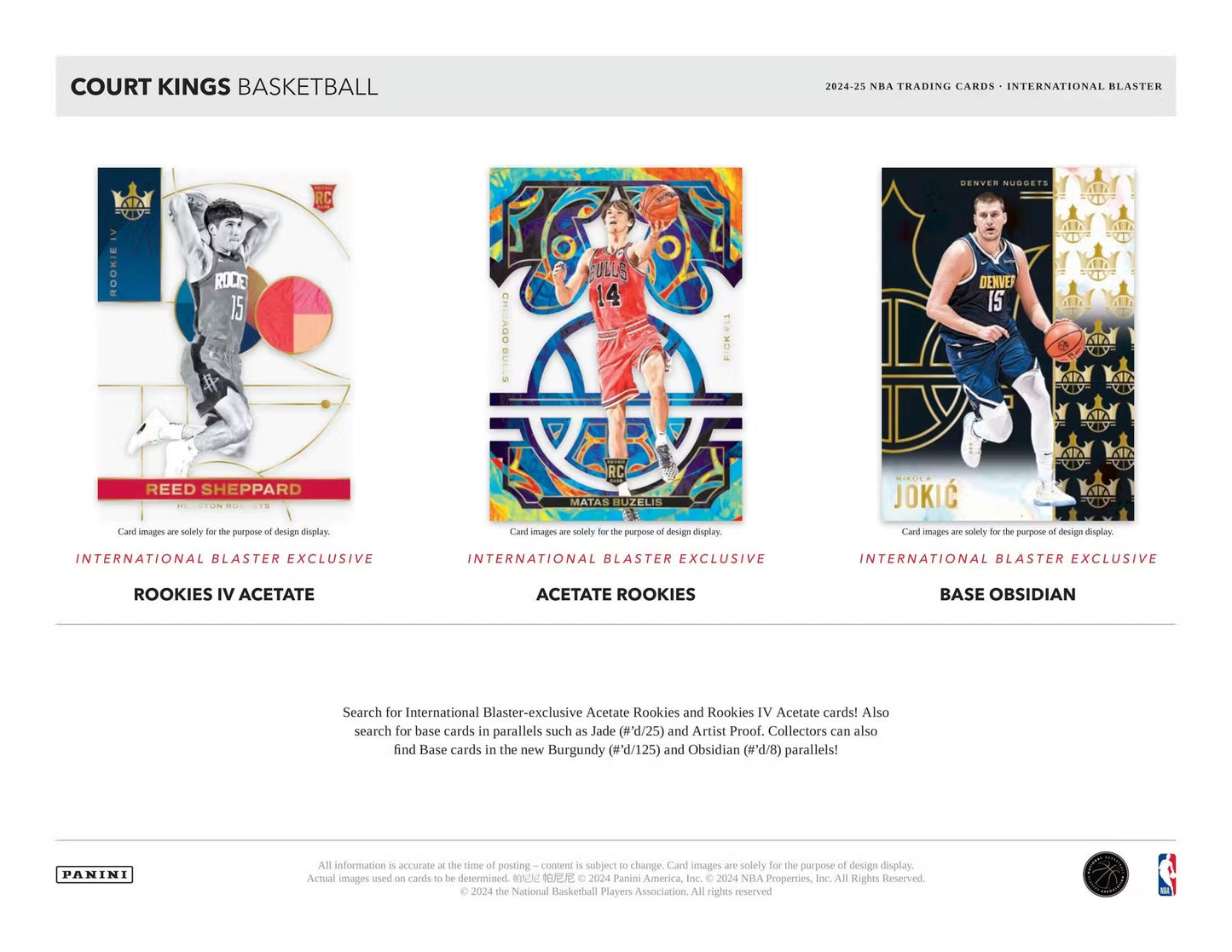 2024-25 Panini Court Kings Basketball International Blaster Box