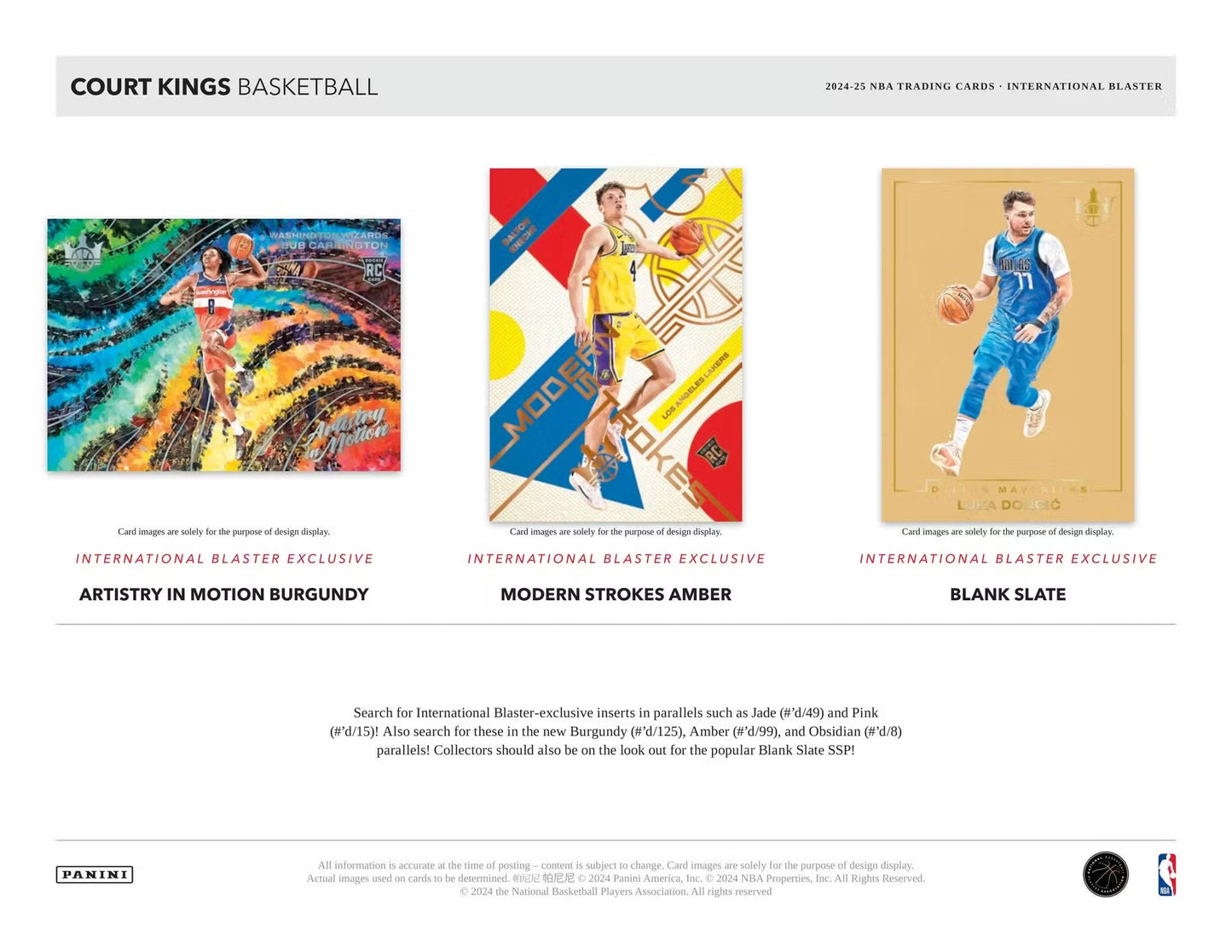 2024-25 Panini Court Kings Basketball International Blaster Box