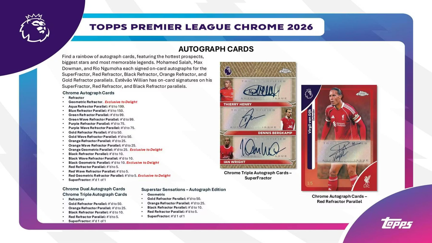 2026 Topps Chrome EPL Soccer Hobby Box