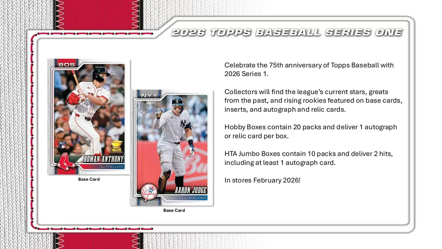 2026 Topps Series 1 Baseball Jumbo Box