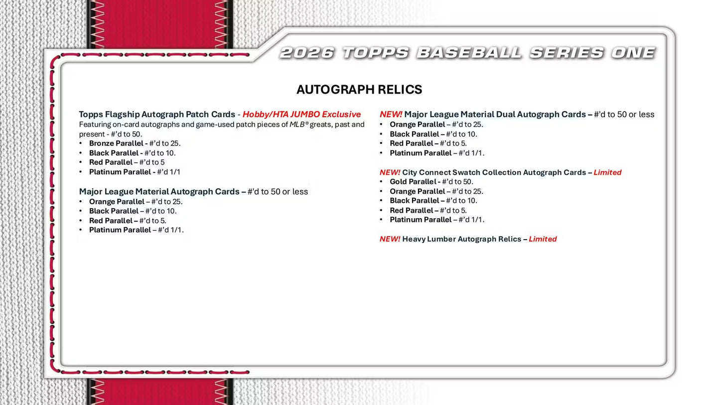 2026 Topps Series 1 Baseball Hobby Box