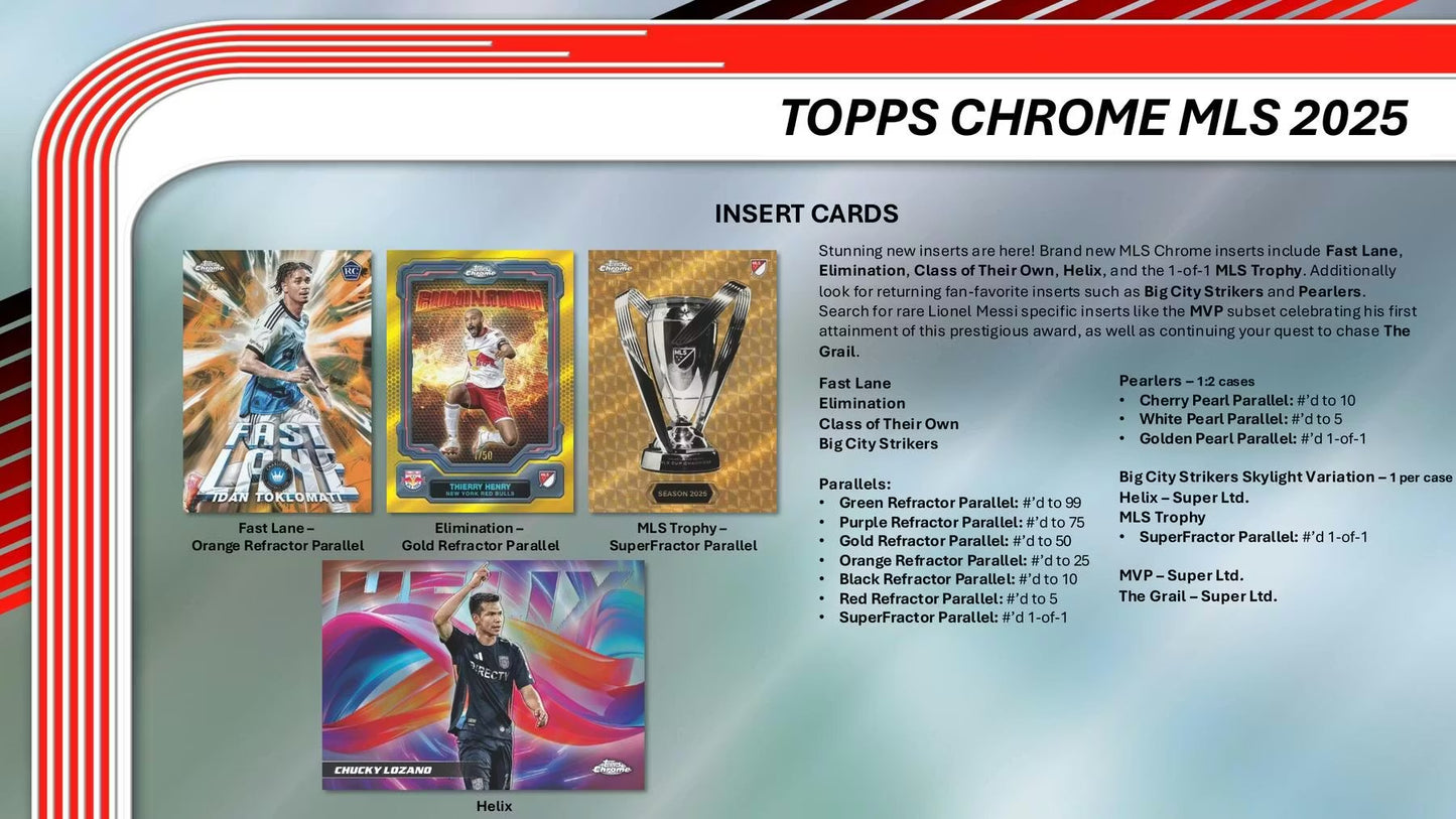 2025 Topps Chrome MLS Major League Hobby Box