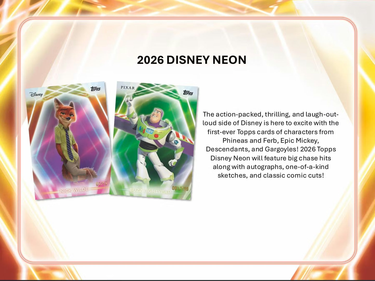 2026 Topps Disney Neon Hobby Box