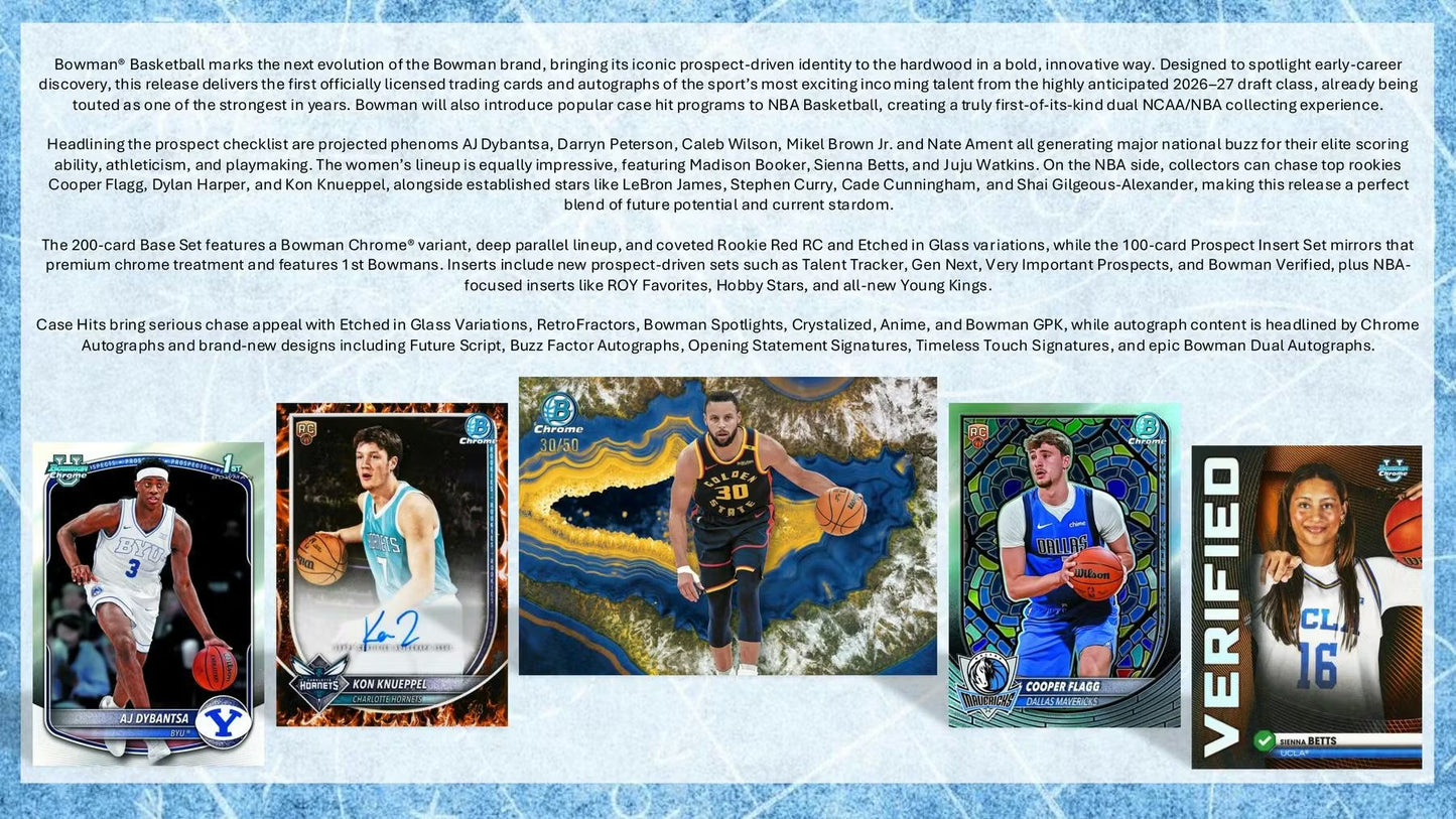 2025-26 Topps Bowman Basketball Hobby Box
