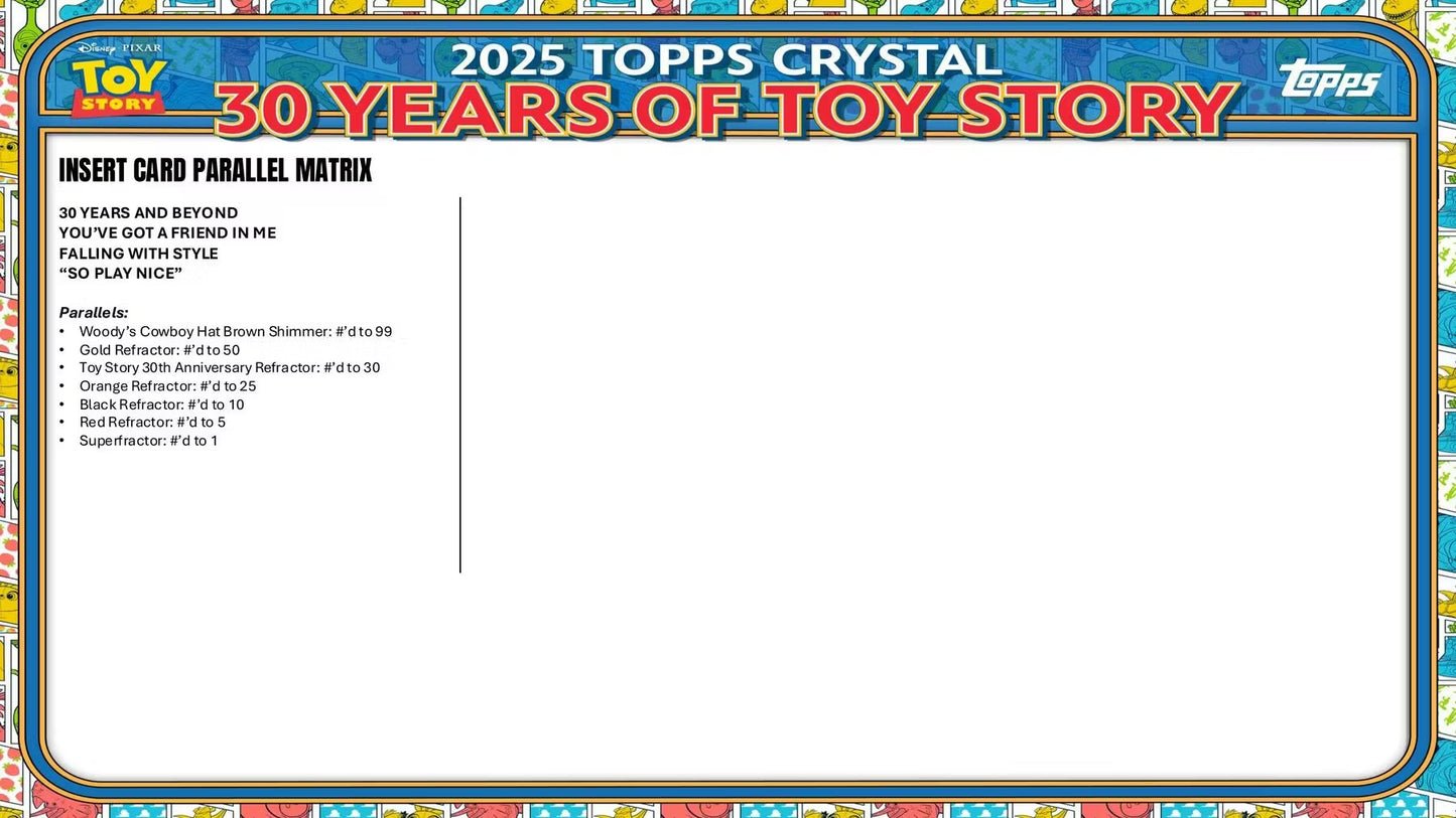 2025 Topps Crystal 30 Years of Toy Story Hobby Box