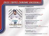 2025 Topps Chrome Baseball Hobby Box