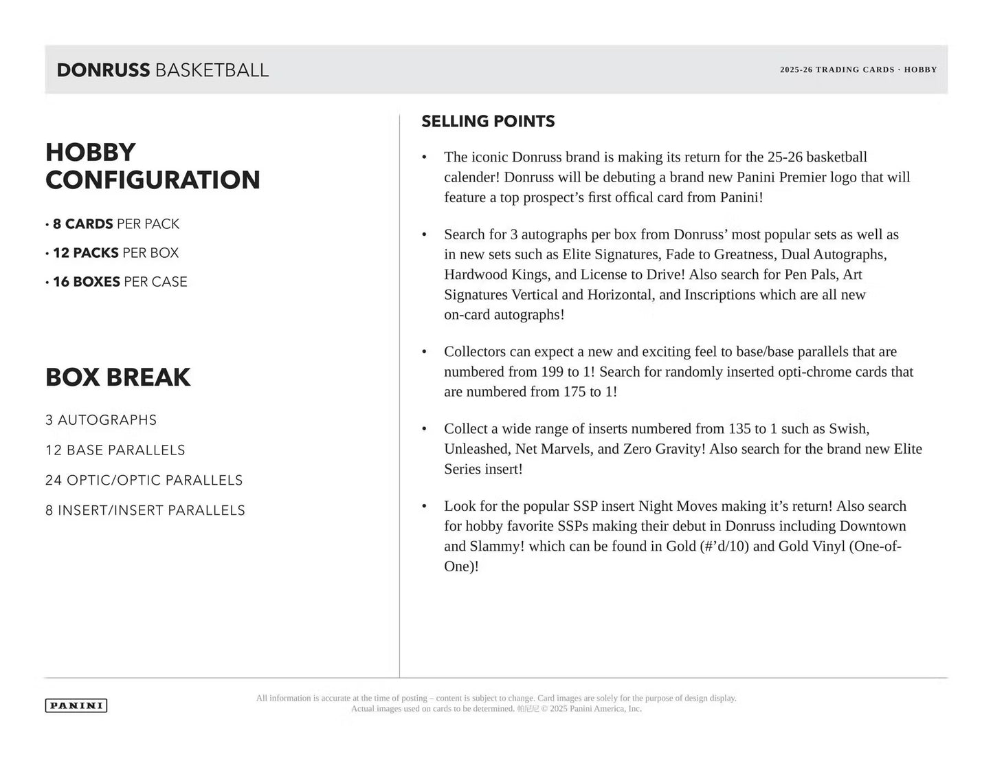 2025-26 Panini Donruss Basketball Hobby Box