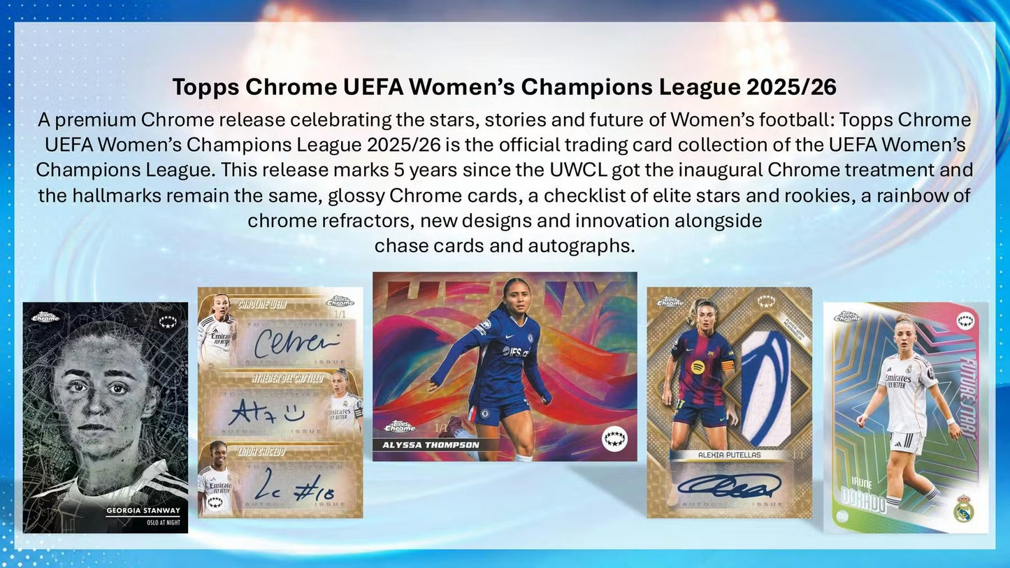 2025-26 Topps Chrome Women's UEFA Champions League Soccer Hobby Box