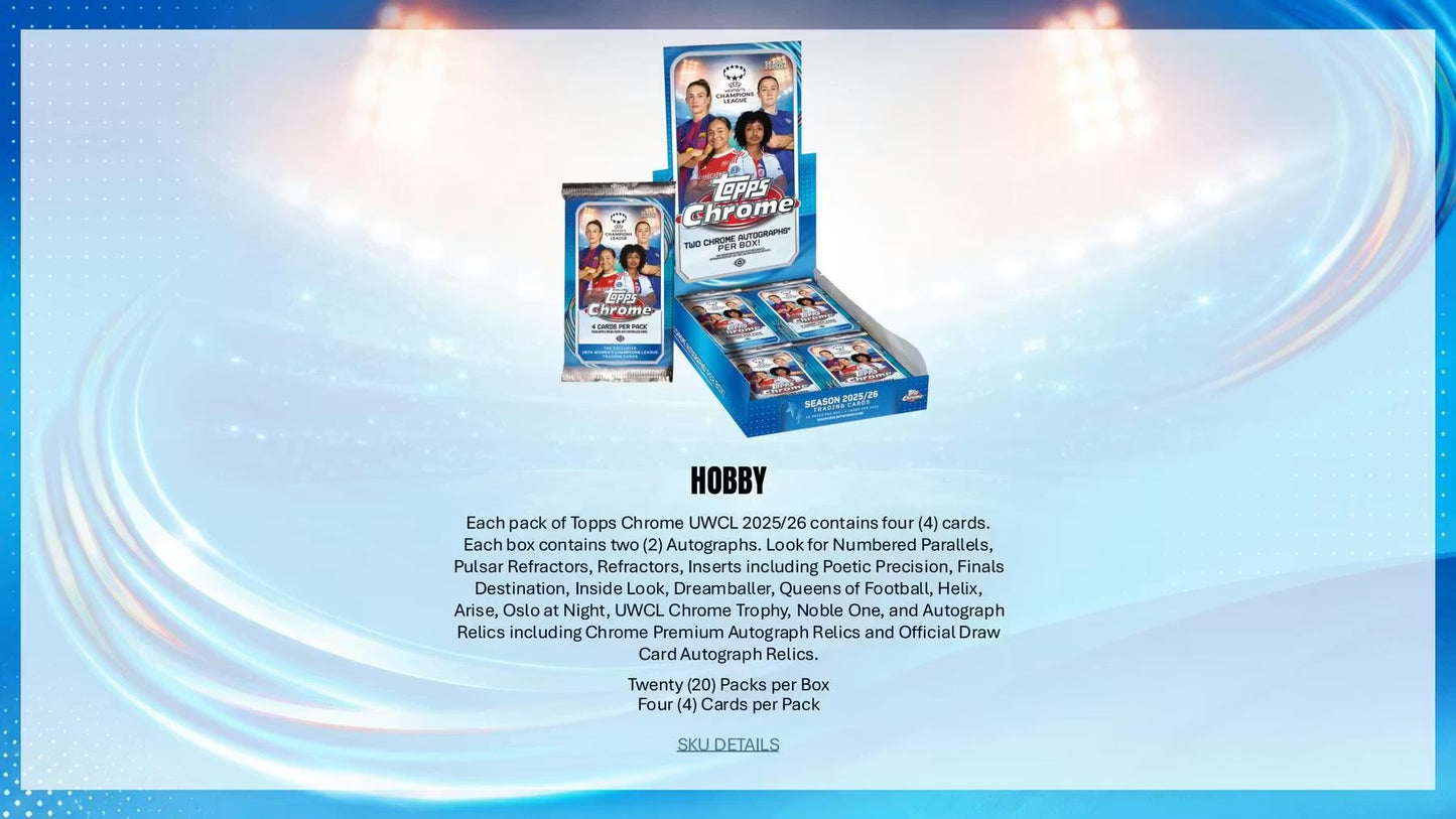 2025-26 Topps Chrome Women's UEFA Champions League Soccer Hobby Box