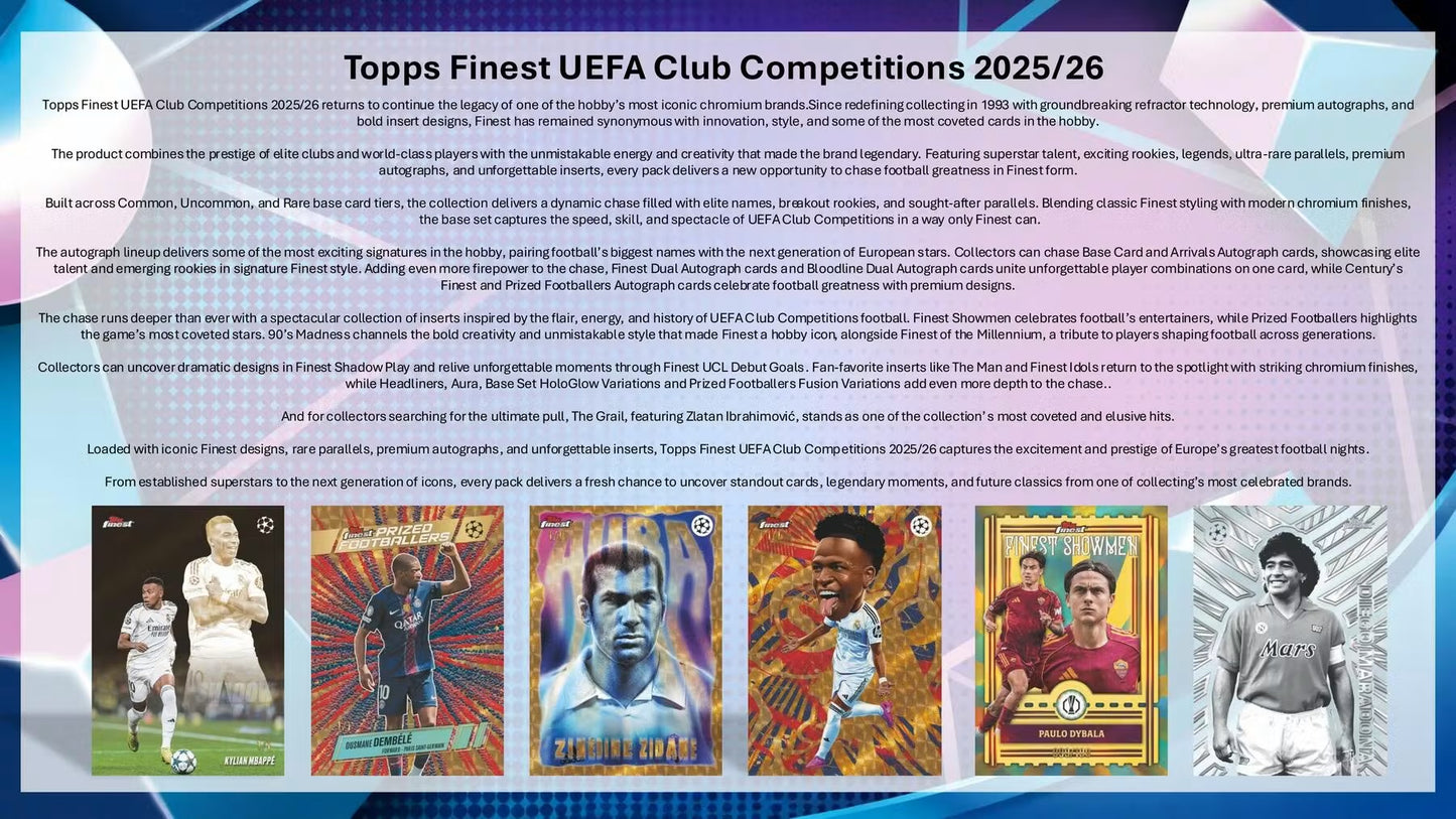 2025-26 Topps Finest UEFA Hobby Box