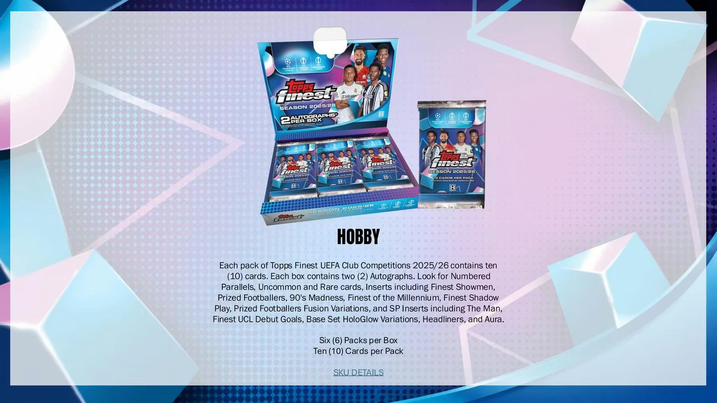 2025-26 Topps Finest UEFA Hobby Box