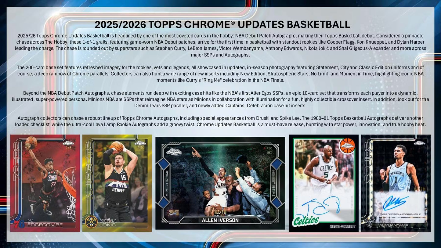 2025-26 Topps Chrome Update Basketball Hobby Box