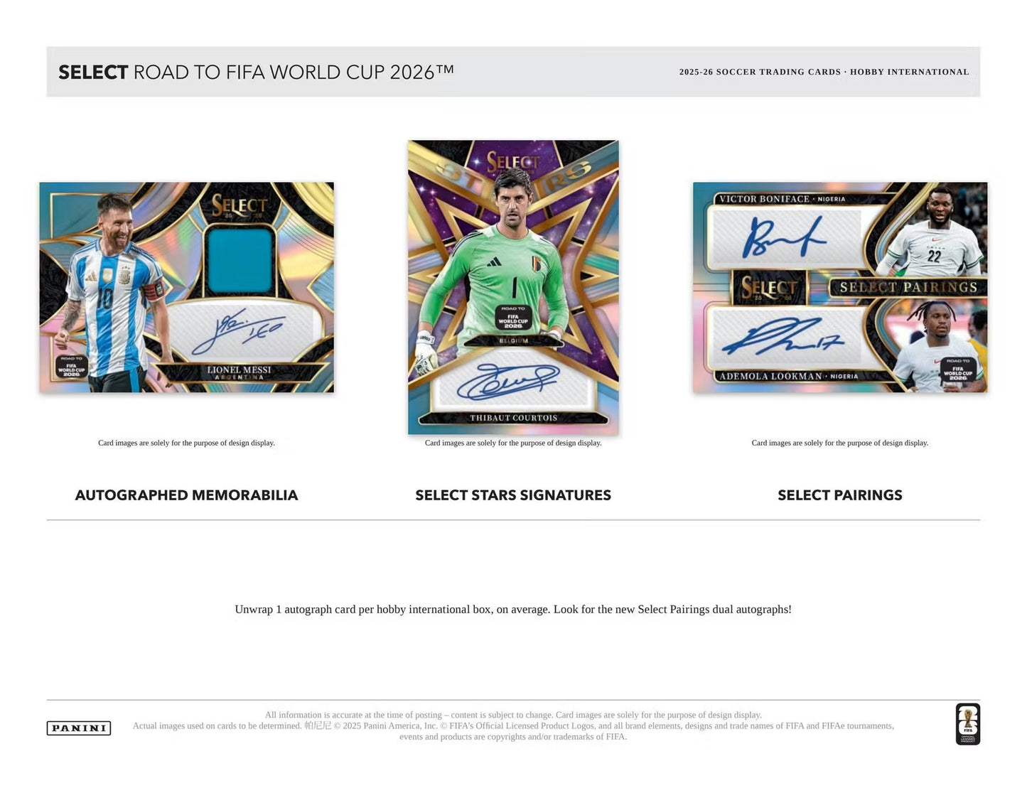 2025-26 Panini Select Road to FIFA World Cup Soccer International Box