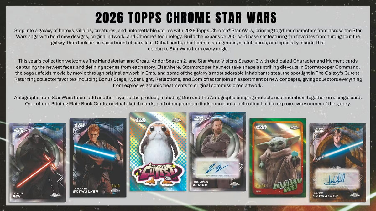 2026 Topps Chrome Star Wars Hobby Box