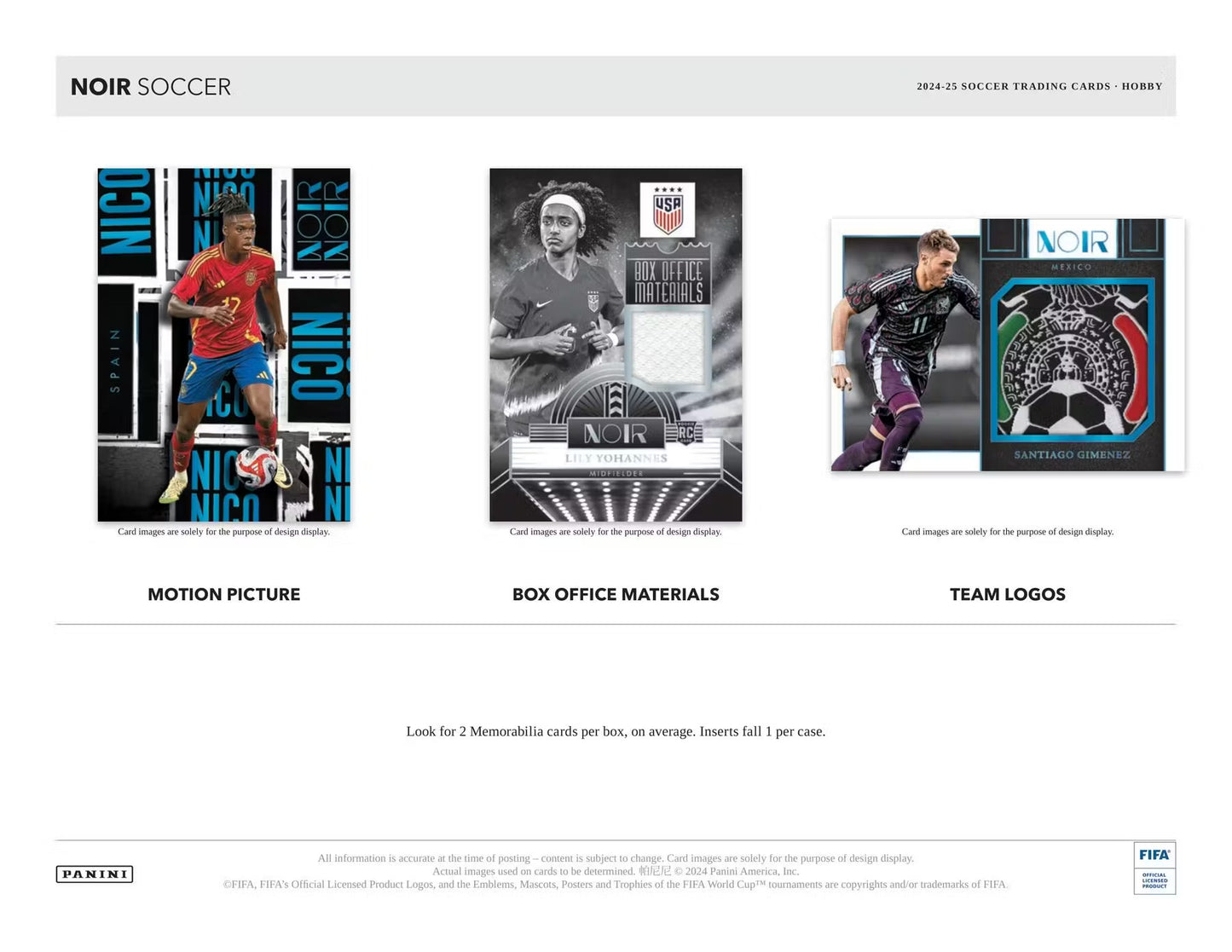 2024-25 Panini Noir Soccer Hobby Box