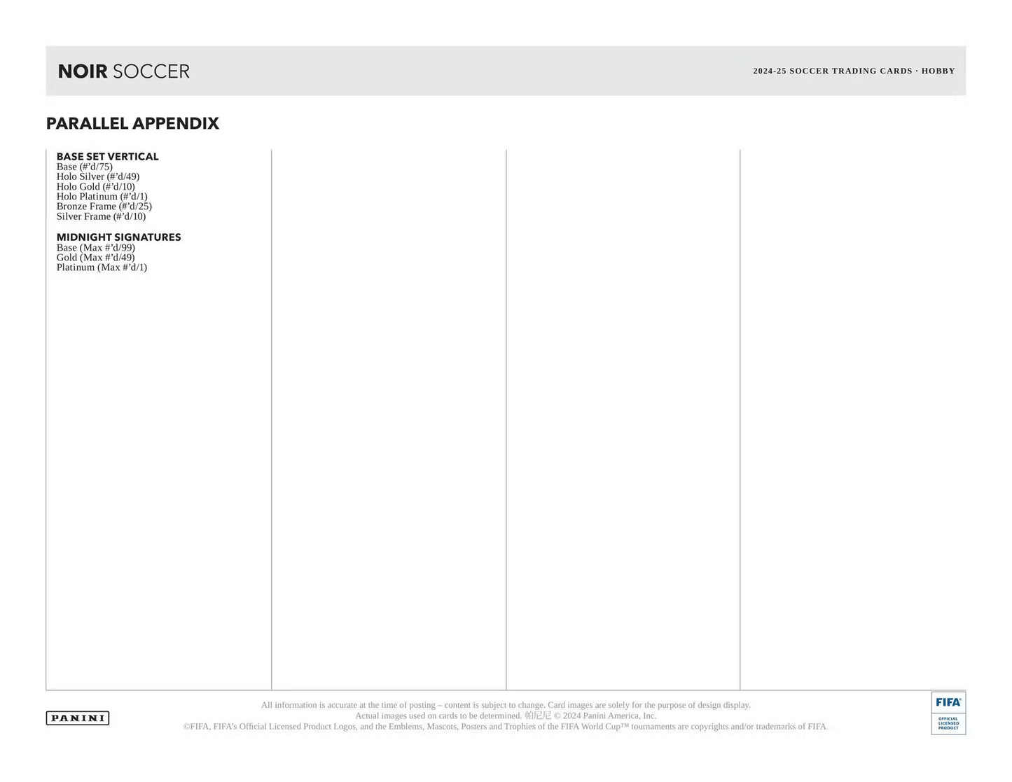 2024-25 Panini Noir Soccer Hobby Box