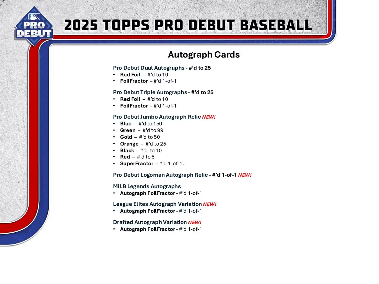 2025 Topps Pro Debut Baseball Hobby Jumbo Box