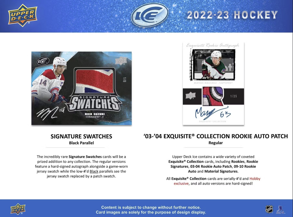 2022-23 Upper Deck Ice Hockey Hobby