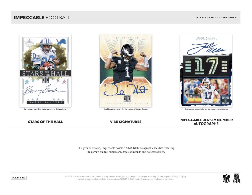 2023 Panini Impeccable Football Hobby