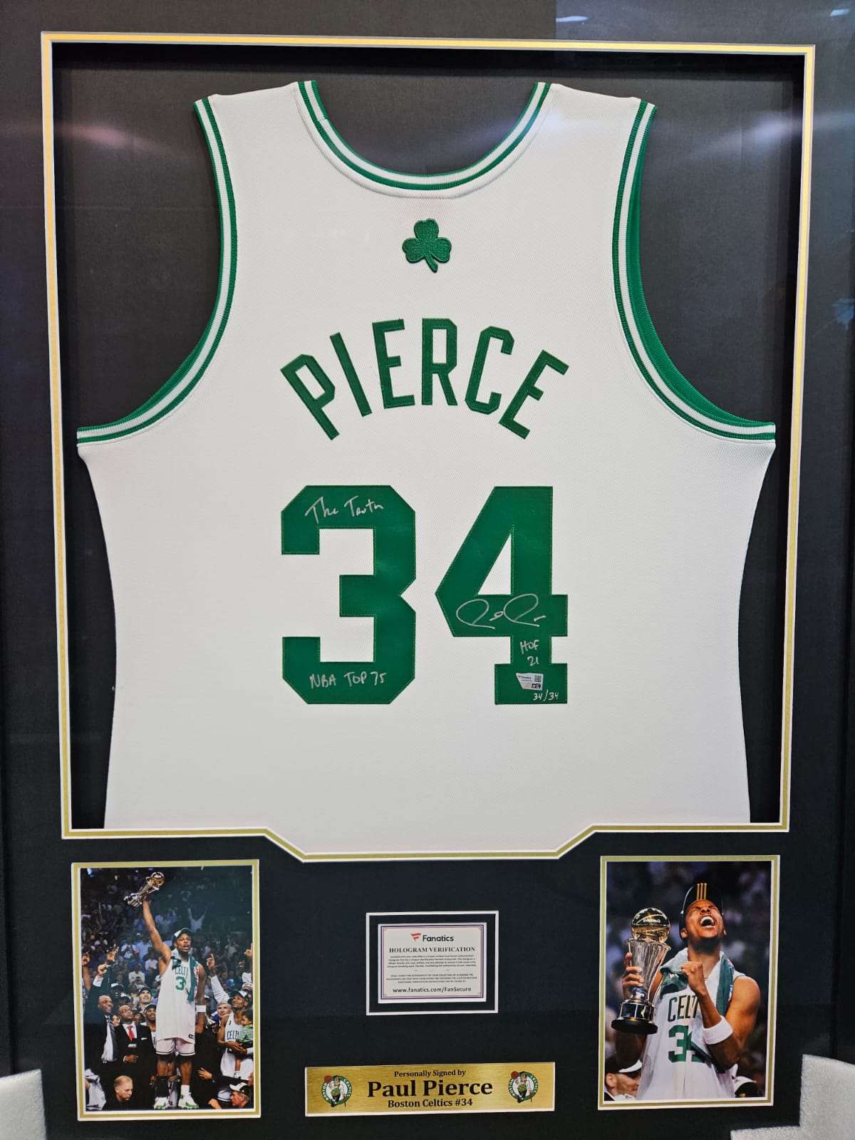 Paul Pierce Boston Celtics Autographed & Inscribed Mitchell & Ness 2007-08 Hardwood Classics #34 Authentic Jersey - Limited Edition #34/34