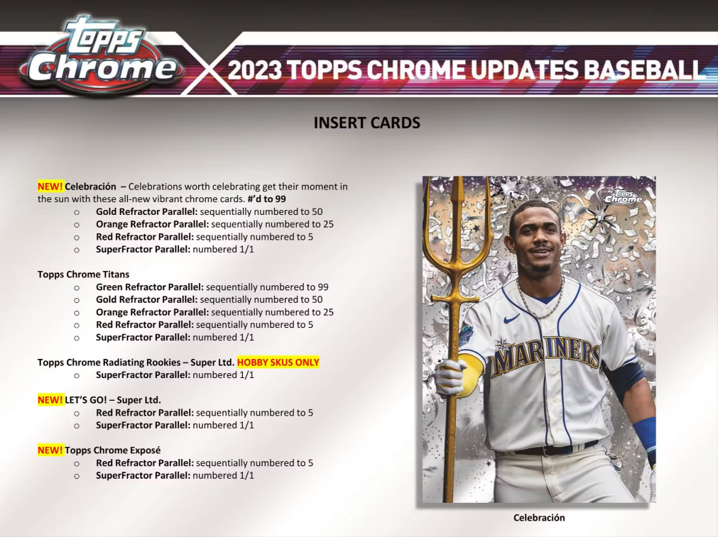 2023 Topps Chrome Update Series Baseball Hobby Jumbo