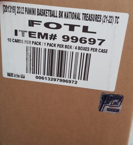 2021-22 Panini National Treasures Basketball 1st Off The Line FOTL Hobby Case (4 Boxes)