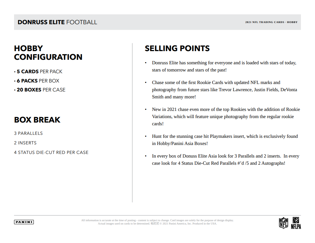 2021 DONRUSS ELITE FOOTBALL TMALL Case only